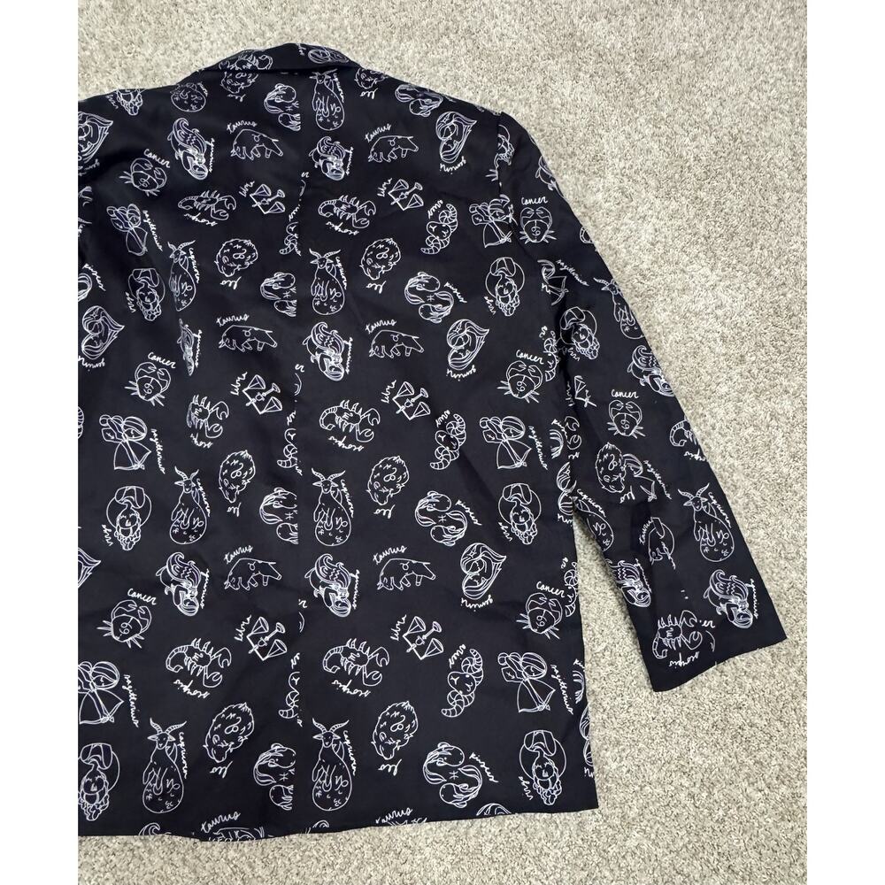 Dressed in LALA Black Zodiac Astrology Graphic Blazer Jacket Celestial Sz Medium - Picture 6 of 9